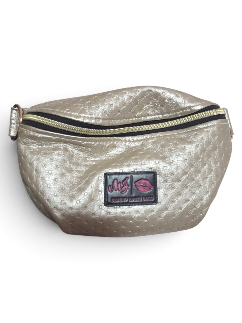 Metallic Gold Quilted Waist Bag